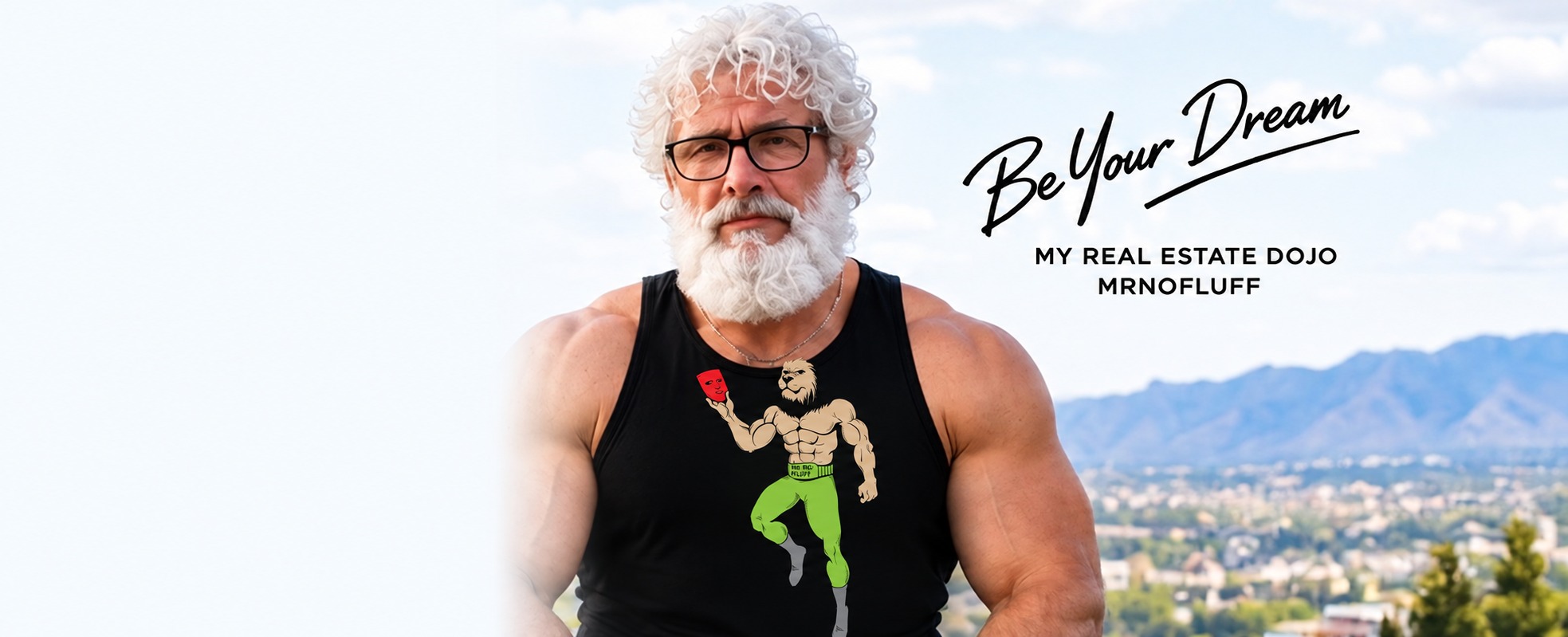Mr No FluFF and Be Your Dream, with the repaired shirt print